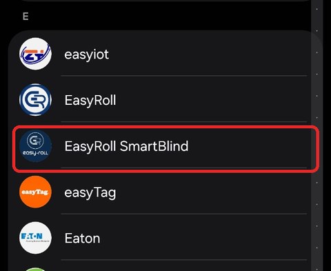 브랜드 목록 — EasyRoll SmartBlind 선택